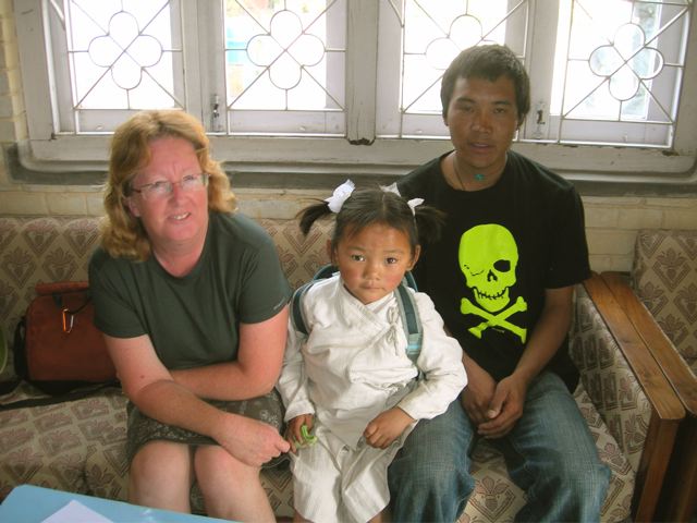 Ang Chutin with her Dad Dorji and Anne